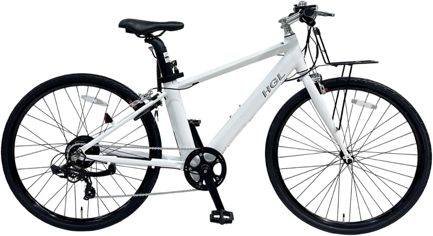 HGL 電動アシスト自転車 クロスバイク700C シマノ製8段変速 LED